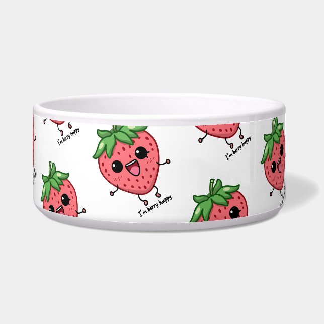 Comedero Soy Berry Happy lindo kawaii fresa saltando (Frente)