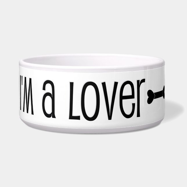 Comedero "Soy un amante, no un amargo". (Izquierda)