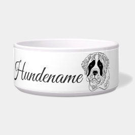 Comedero St. Bernard Dog Line Art personalized bowl