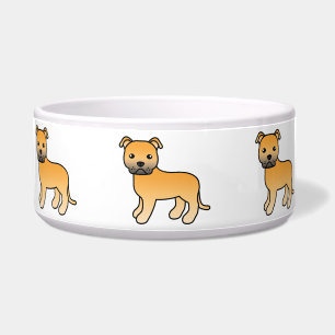 Comedero Staffordshire Bull Terrier cartoon cervato
