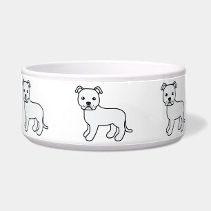 Comedero Staffordshire Bull Terrier de dibujos animados bla