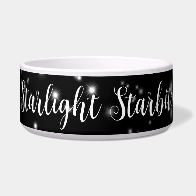 Comedero Starlight Sparkles Black and White Stars (Frente)