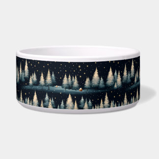Comedero Starry Winter Forest Night Ceramic Pet Bowl