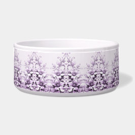 Comedero Stylish Purple Flowers Ceramic Pet Bowl