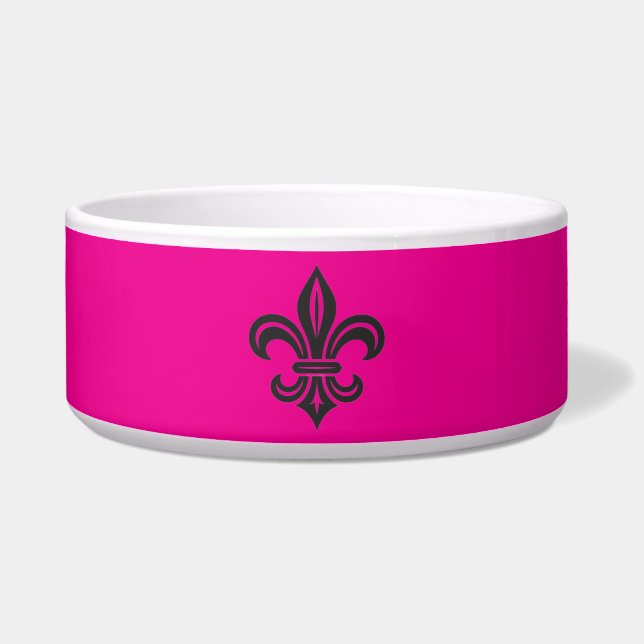 Comedero "Stylized Fleur-de-lis" Ceramic Pet Bowl (Frente)