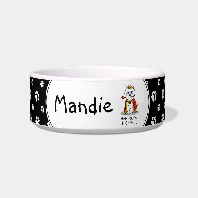 Comedero Su Alteza Real Reina Westie Perro (Frente)