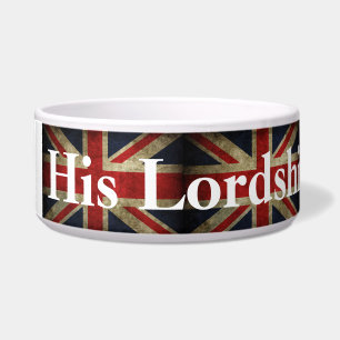Comedero Su señoría que el perro Union Jack Británicos