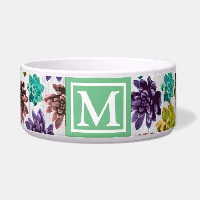 Comedero Suculentos y Placas de madera blanca a la moda | M (Frente)