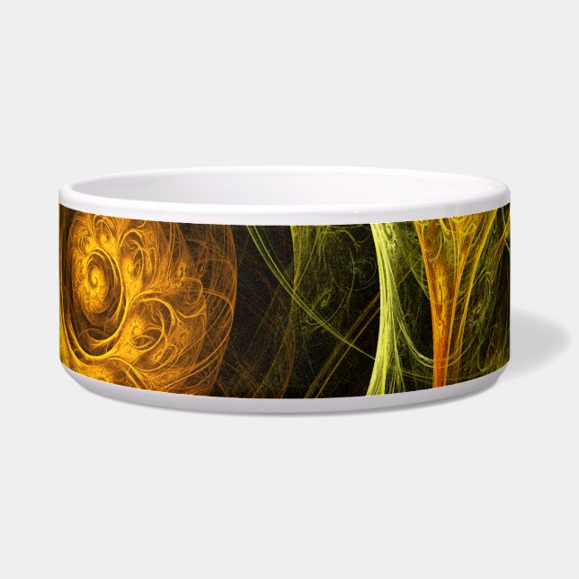 Comedero Sunrise Floral Red Abstract Art Dog Bowl (Derecha)
