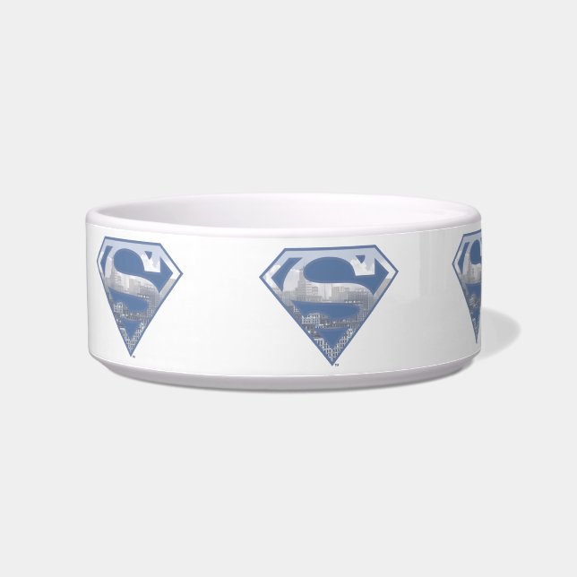 Comedero Superman S-Shield | Logo de la Ciudad Azul claro (Izquierda)