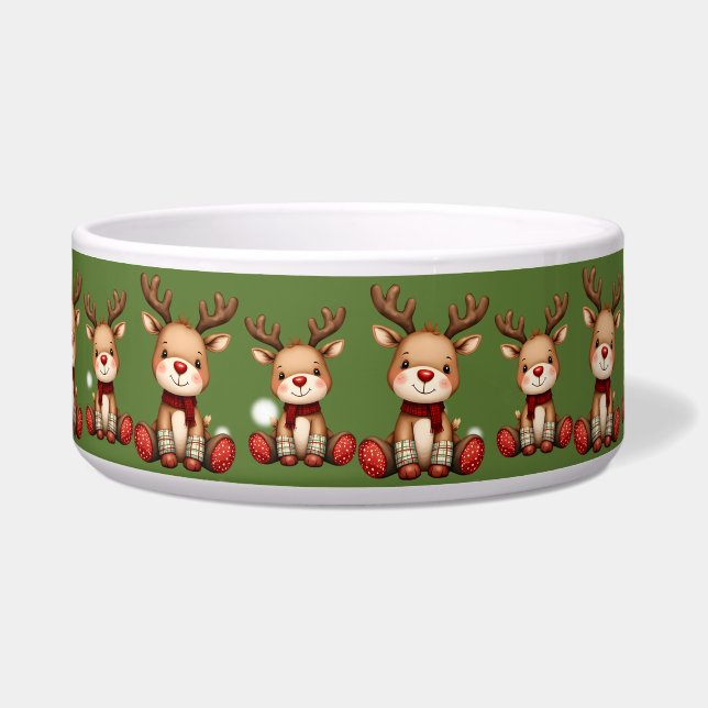 Comedero Sweet Reindeer Pair in Holiday Snowfall (Frente)