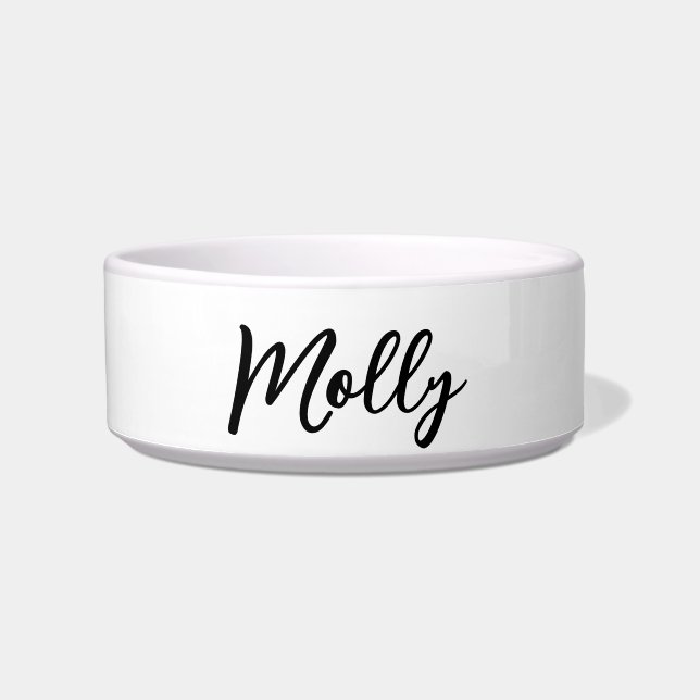 Comedero Sweet script mascota nombre personalizado bowl (Frente)