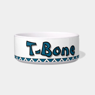 COMEDERO "T-BONE" - TAZÓN DE MASCOTA DE CERÁMICA PERSONALIZ