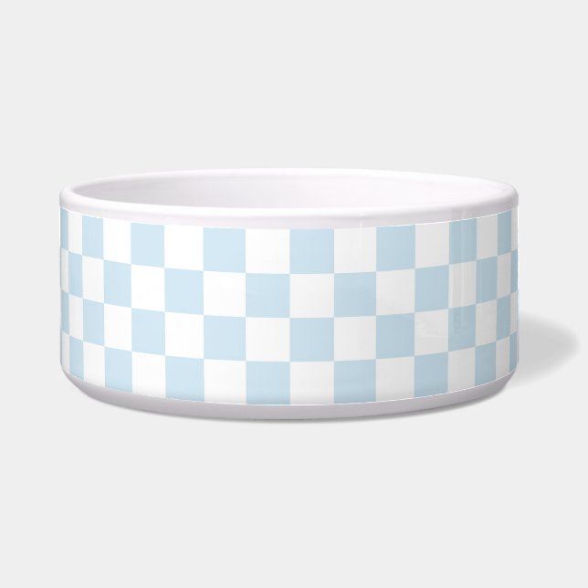 Comedero Tablero Pastel Azul y Blanco (Frente)