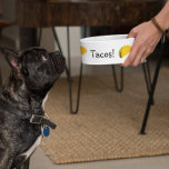Comedero Tacos Funny Humor Dog Mascota<br><div class="desc">Este diseño fue creado a partir de mi pintura de acrílico fluido única. Puede personalizarse haciendo clic en el botón personalizar y cambiando el nombre, las iniciales o las palabras. También puede cambiar el color y estilo del texto o eliminar el texto para un diseño de sólo imagen. Contáctame en...</div>