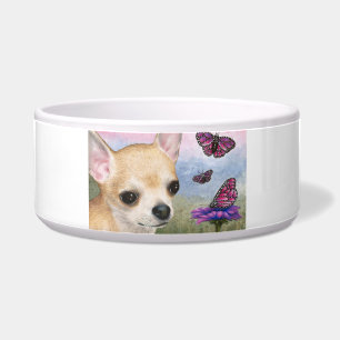 Comedero Tan Chihuahua Dog 92 flor de mariposa