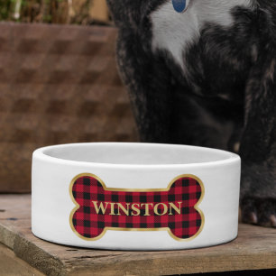 Comedero Tarta de Búfalo Roja Personalizada para Perro Masc