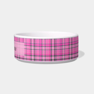 Comedero Tartán gris rosado de la tela escocesa