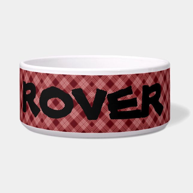 Comedero Tartán Rojo Y Blanco (Frente)