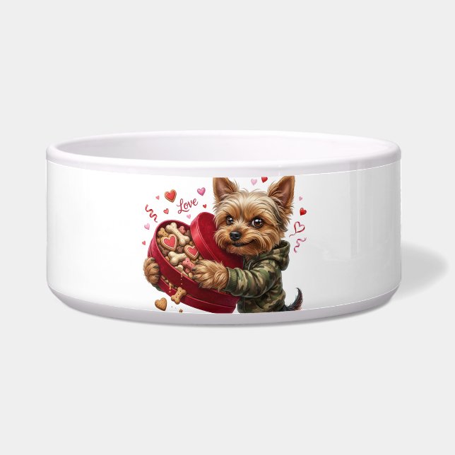 Comedero Taza divertida del Día de San Valentín para Yorkie (Frente)