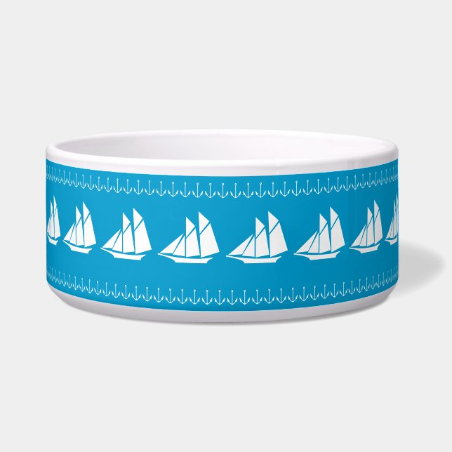 Comedero Taza para perro Barco de vela (Frente)