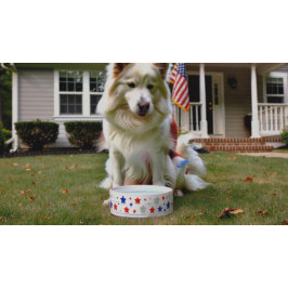 Comedero Taza Patriótica Roja Blanca y Azul Estrella