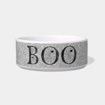 Tazado Glitter Plateado Falso Boo Halloween Perro