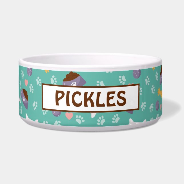 Comedero Tazas para mascotas Patas y golosinas para perros (Frente)