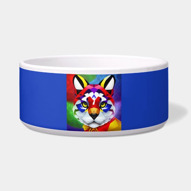 Comedero Tazón azul grande para mascotas de Alexander's Cat (Frente)
