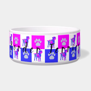 Comedero Tazón azul y rosado caliente del perro del territo