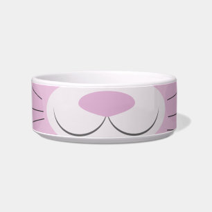 Comedero Tazón Cara de Gatito Lindo Rosa Dibujos Animados