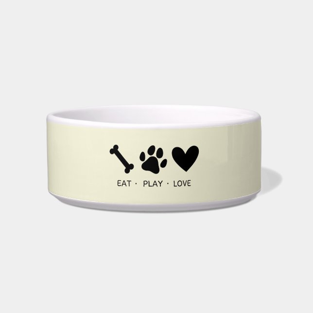 Comedero Tazón Cerámico Personalizado para Comida y Agua de (Frente)