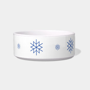 Comedero Tazón - Copos de nieve azules