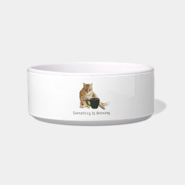 Comedero Tazón de cerámica blanco para mascotas Something I