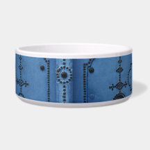 Tazón de cerámica de la puerta azul