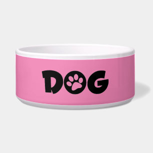 Comedero Tazón de cerámica de perro rosado