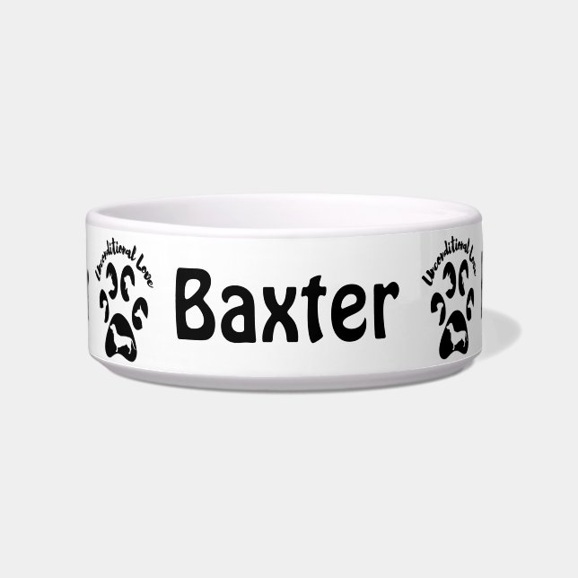 Comedero Tazón de cerámica para mascotas con amor incondici (Frente)