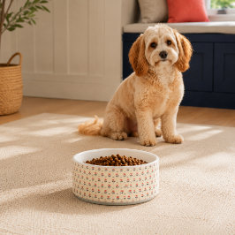 Comedero Tazón de cerámica para mascotas con estampado flor