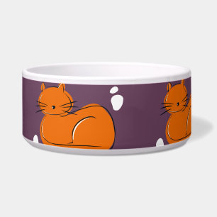 Comedero Tazón de cerámica para mascotas gato naranja