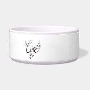 Comedero Tazón de cerámica para mascotas Love Script   Mini