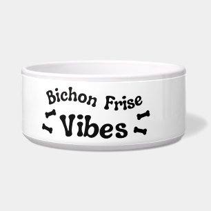 Comedero Tazón de cerámica para perros Bichon Frise Vibes