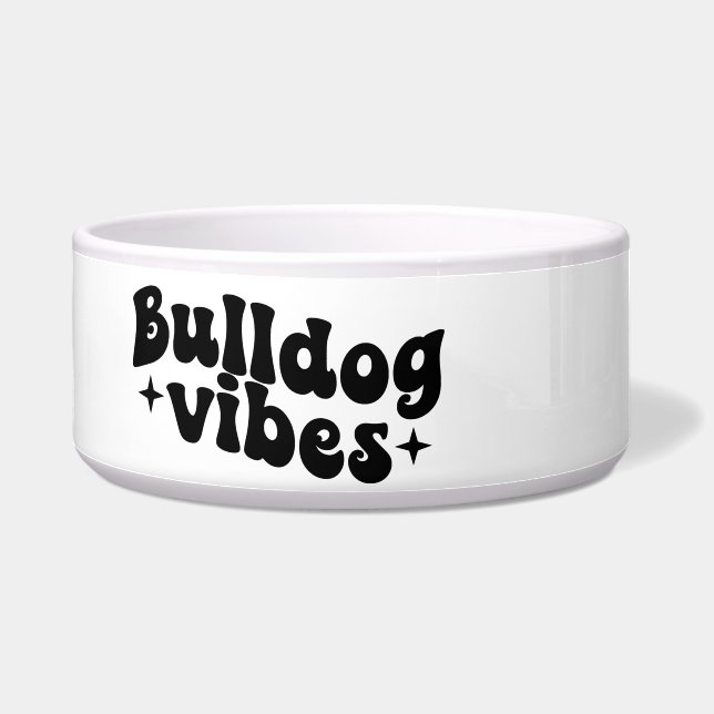 Comedero Tazón de cerámica para perros Bulldog Vibes (Izquierda)