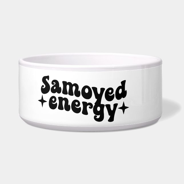 Comedero Tazón de cerámica para perros con energía Samoyed (Izquierda)