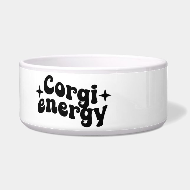 Comedero Tazón de cerámica para perros Corgi Energy (Izquierda)