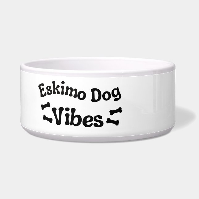 Comedero Tazón de cerámica para perros Eskimo Dog Vibes (Izquierda)