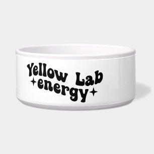 Comedero Tazón de cerámica para perros Yellow Lab Energy