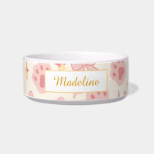 Tazón de cerámica personalizado con nombre de gato
