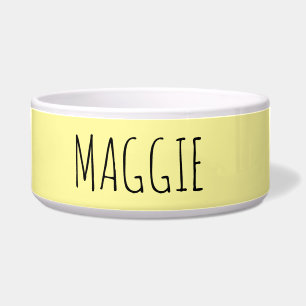 Comedero Tazón de cerámica personalizado de color amarillo