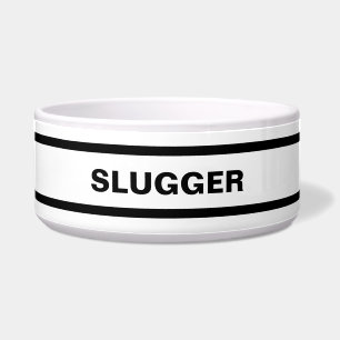Comedero Tazón de cerámica personalizado en negro y blanco 