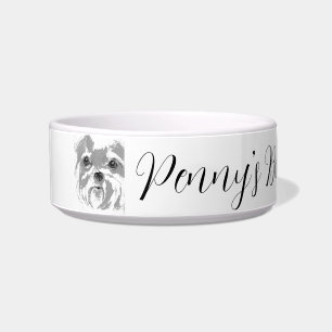 Comedero Tazón de cerámica personalizado para mascotas Shih